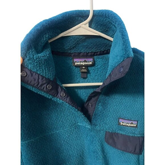 Patagonia Womens Synchilla Snap-T Fleece Pullover Teal, WIND RESISTANT, OUTDOORS - Picture 5 of 8